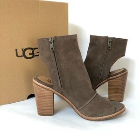 UGG Valencia PEEP Toe BOOTIES Mysterious - Picture 5 of 7